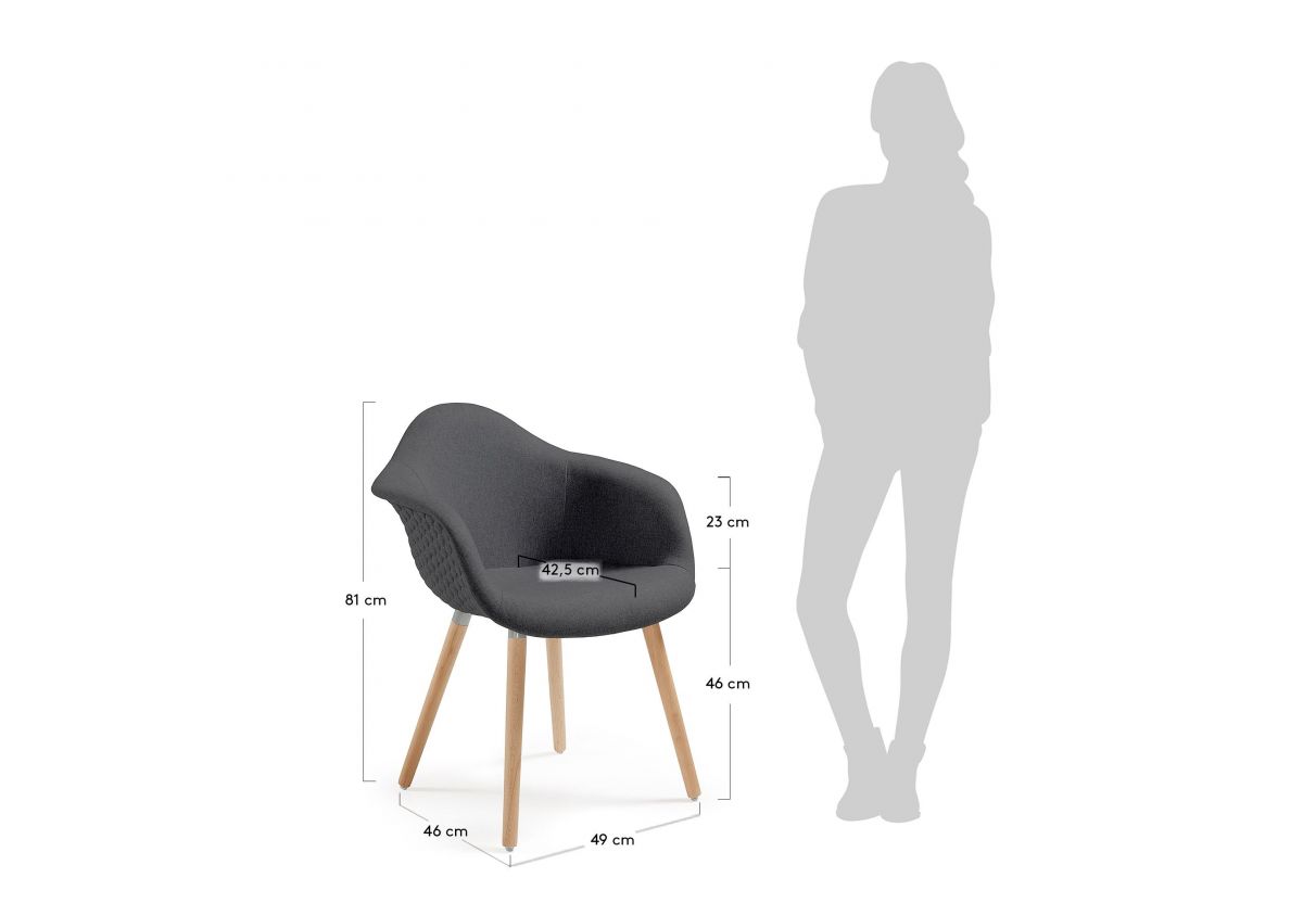 CHAISE KEVYA GRIS FONCE