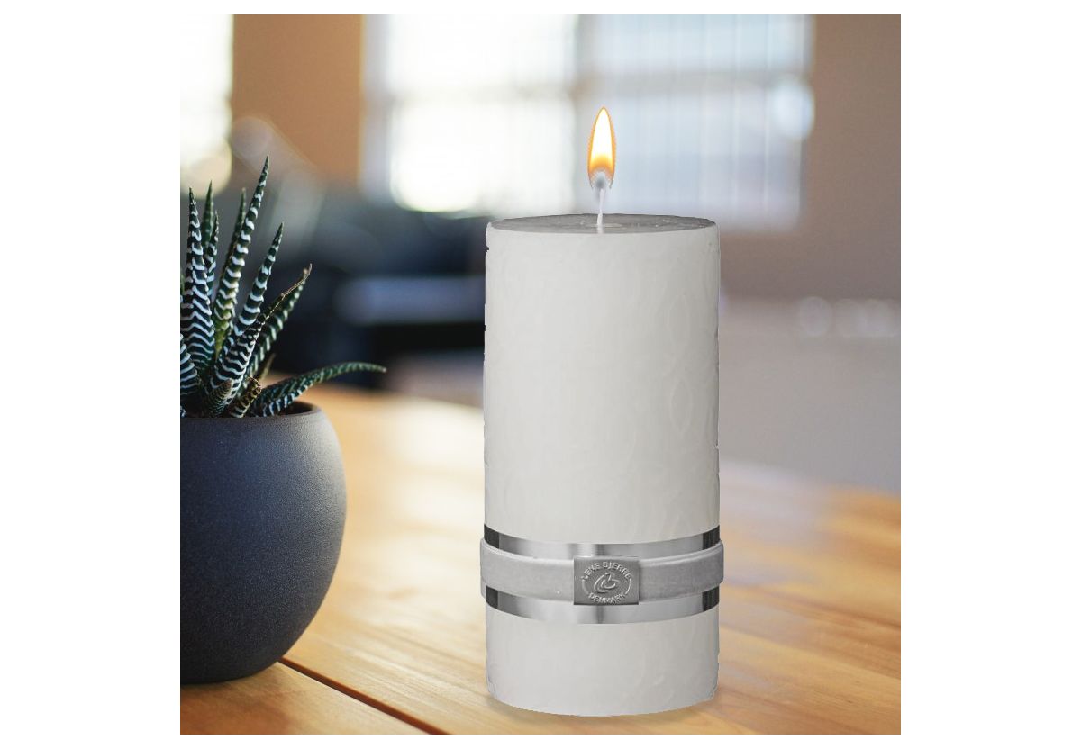 DECORATION BOUGIE CYLINDRIQUE BLANC