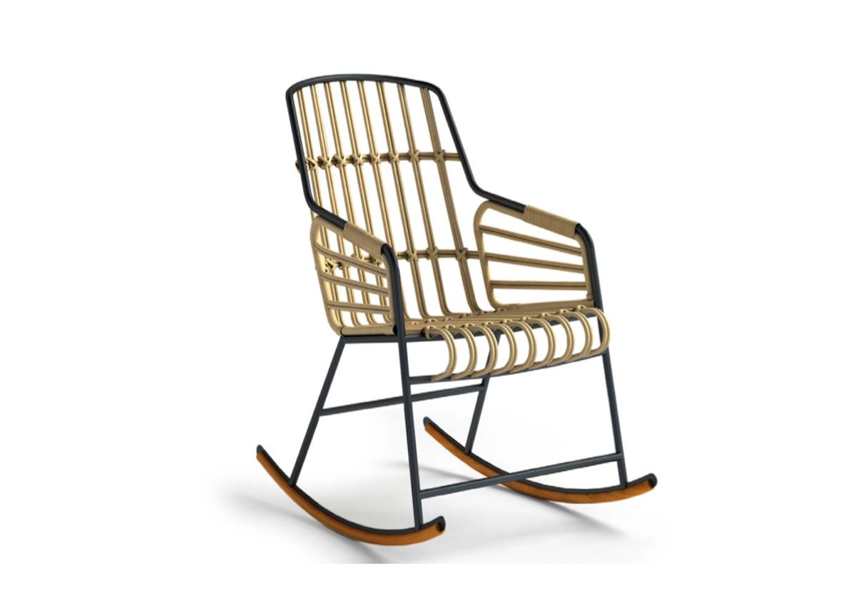 FAUTEUIL A BASCULE RAPHIA NOIR