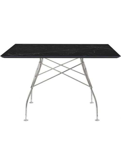 TABLE GLOSSY MARBLE NOIR ET...