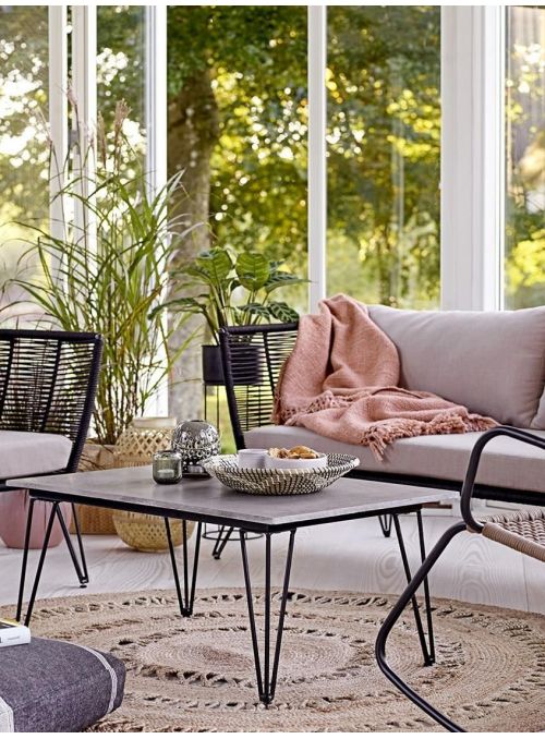 Tapis en jute, rond, style...